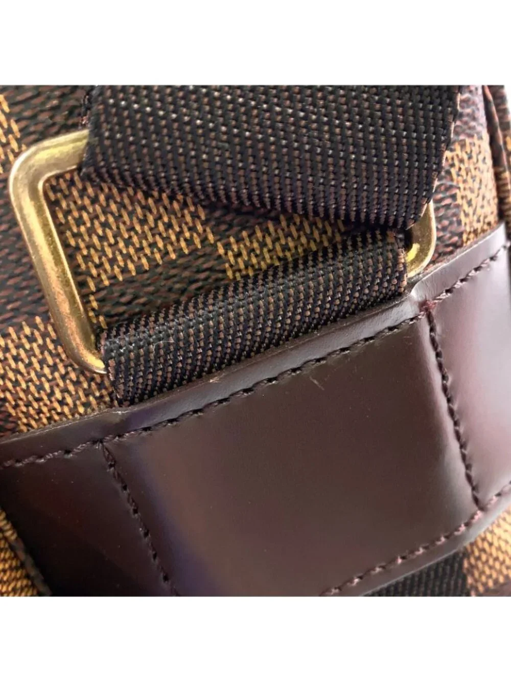 Louis Vuitton Broadway Damier Ebene Leather Brown Shoulder Bag Gold